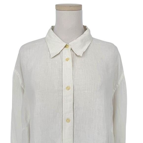 Lauren Ralph Lauren Women's 3X Button Front Linen Shirt Casual Coastal Chic - Picture 10 of 10